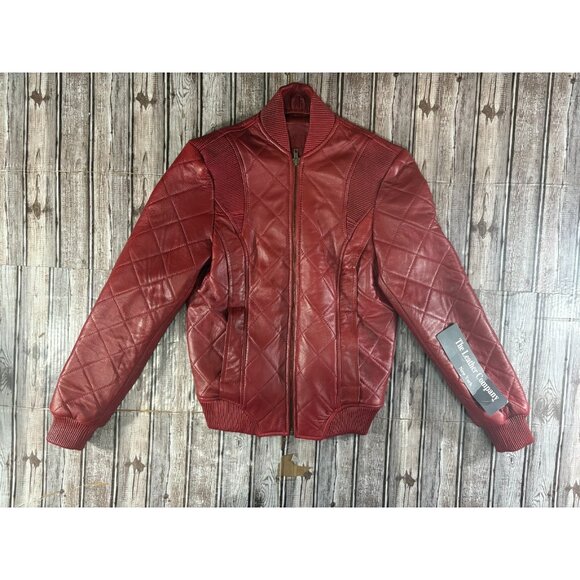 The Leather Company Jackets & Blazers - The Leather Company Leather Quilted Jacket Size L color Red NWT vintage Y2K